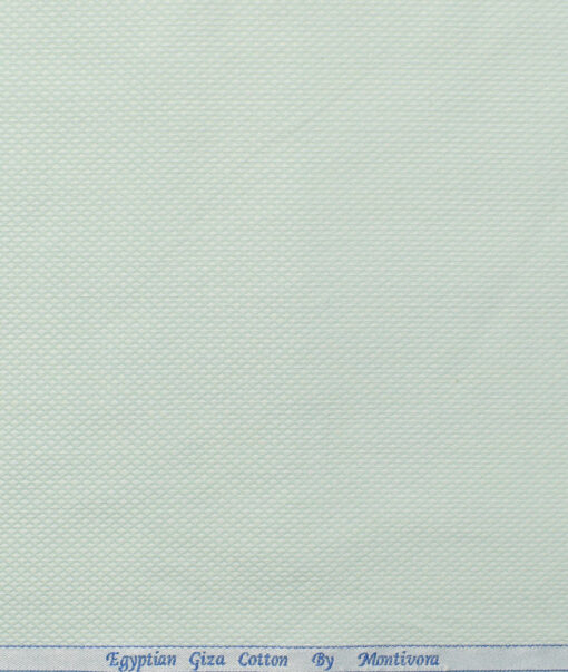 Monti Vora Men's Giza Cotton Structured 2.25 Meter Unstitched Shirting Fabric (Pistachious Green)