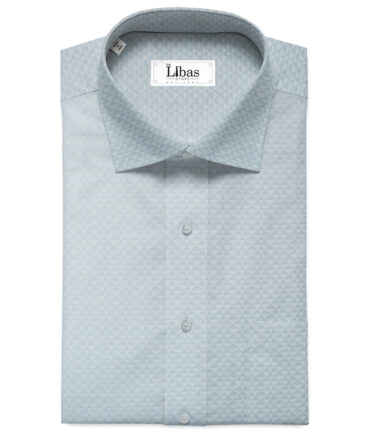 Monti Vora Men's Giza Cotton Structured 2.25 Meter Unstitched Shirting Fabric (Sky Blue)