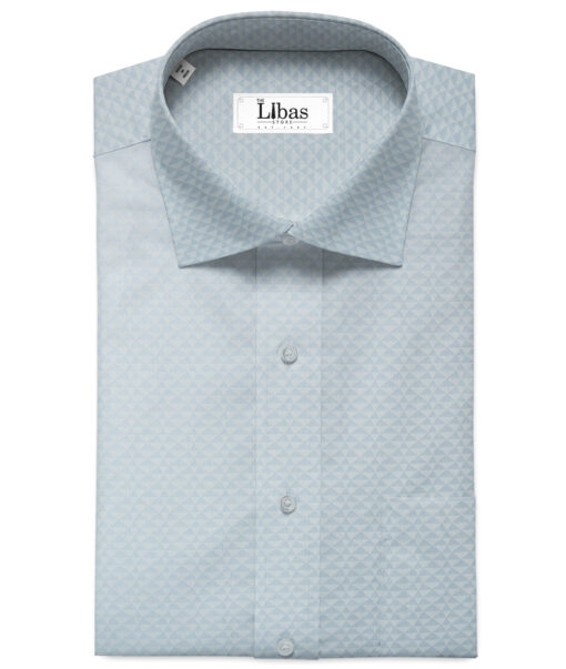 Monti Vora Men's Giza Cotton Structured 2.25 Meter Unstitched Shirting Fabric (Sky Blue)