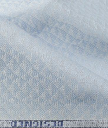 Monti Vora Men's Giza Cotton Structured 2.25 Meter Unstitched Shirting Fabric (Sky Blue)