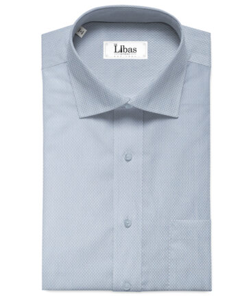 Monti Vora Men's Giza Cotton Structured 2.25 Meter Unstitched Shirting Fabric (Light Blue)