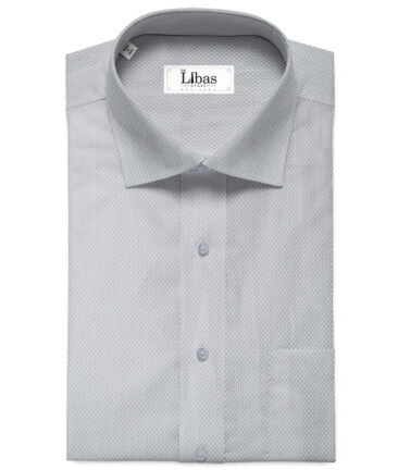 Monti Vora Men's Giza Cotton Structured 2.25 Meter Unstitched Shirting Fabric (Light Grey)