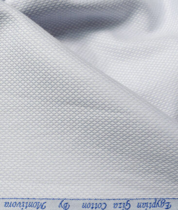 Monti Vora Men's Giza Cotton Structured 2.25 Meter Unstitched Shirting Fabric (Light Grey)