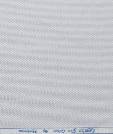 Monti Vora Men's Giza Cotton Structured 2.25 Meter Unstitched Shirting Fabric (Light Grey)