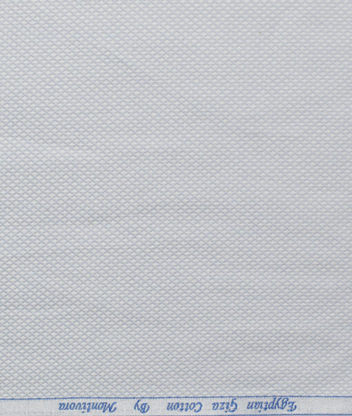 Monti Vora Men's Giza Cotton Structured 2.25 Meter Unstitched Shirting Fabric (Light Grey)