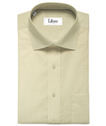 Monti Vora Men's Giza Cotton Structured 2.25 Meter Unstitched Shirting Fabric (Yellow)