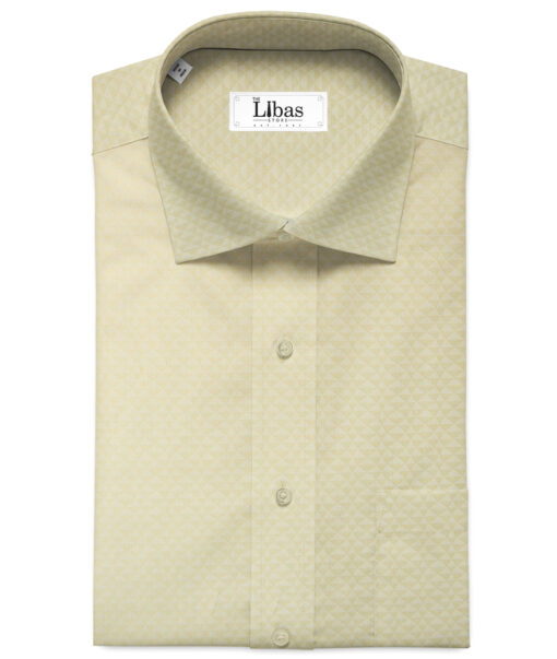 Monti Vora Men's Giza Cotton Structured 2.25 Meter Unstitched Shirting Fabric (Yellow)