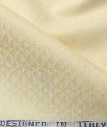 Monti Vora Men's Giza Cotton Structured 2.25 Meter Unstitched Shirting Fabric (Yellow)