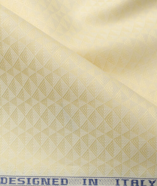 Monti Vora Men's Giza Cotton Structured 2.25 Meter Unstitched Shirting Fabric (Yellow)