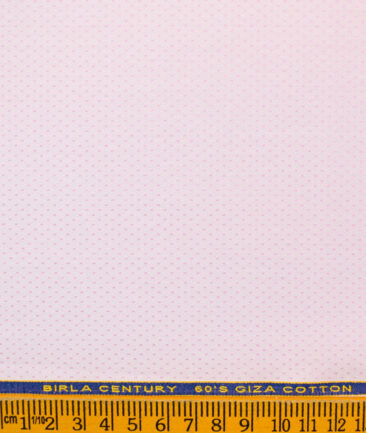 Birla Century Men's Giza Cotton 60's Structured Unstitched Shirting Fabric (Pink)