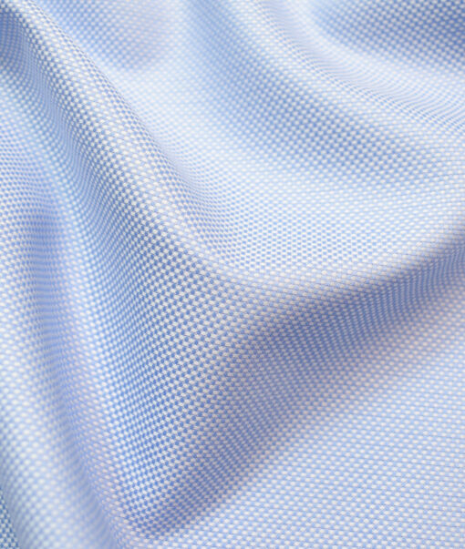 Cadini Men's Giza Cotton Structured Unstitched Shirting Fabric (Sky Blue)