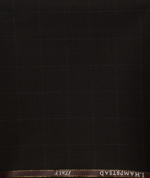 J.Hampstead Men's Wool Structured Super 120's1.30 Meter Unstitched Trouser Fabric (Brown)