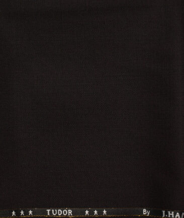 J.Hampstead Men's Wool Structured Super 120's1.30 Meter Unstitched Trouser Fabric (Dark Wine)