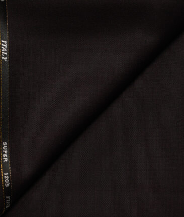J.Hampstead Men's Wool Structured Super 120's1.30 Meter Unstitched Trouser Fabric (Dark Wine)
