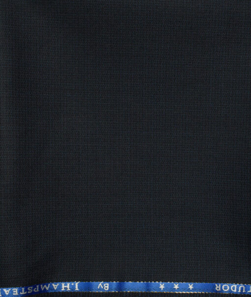 J.Hampstead Men's Wool Structured Super 100's1.30 Meter Unstitched Trouser Fabric (Dark Blue)