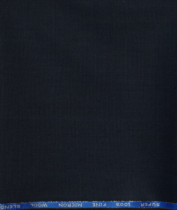 J.Hampstead Men's Wool Structured Super 100's1.30 Meter Unstitched Trouser Fabric (Dark Blue)