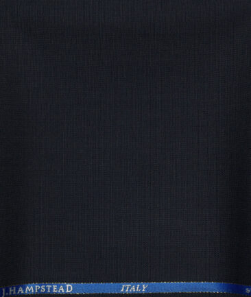 J.Hampstead Men's Wool Structured Super 100's1.30 Meter Unstitched Trouser Fabric (Blue)