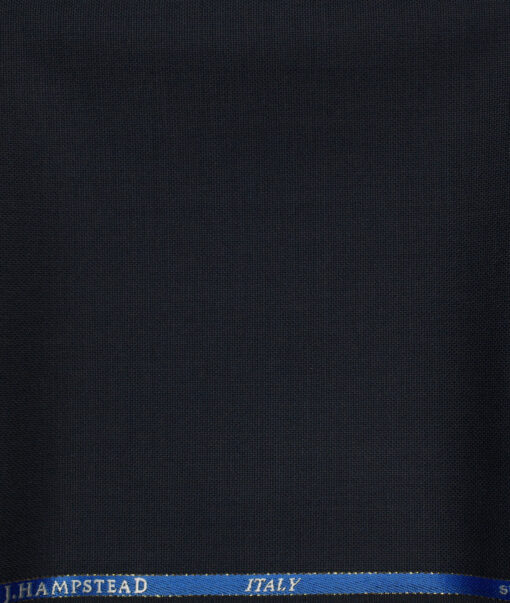 J.Hampstead Men's Wool Structured Super 100's1.30 Meter Unstitched Trouser Fabric (Blue)
