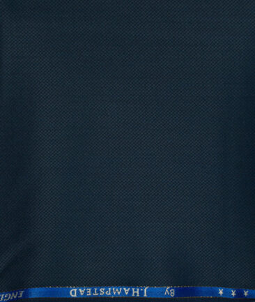 J.Hampstead Men's Wool Structured Super 100's1.30 Meter Unstitched Trouser Fabric (Royal Blue)