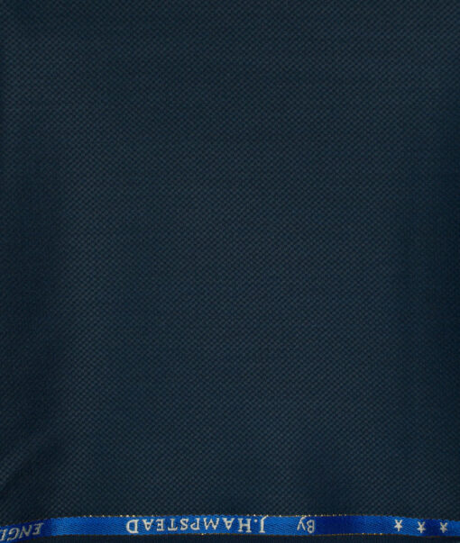 J.Hampstead Men's Wool Structured Super 100's1.30 Meter Unstitched Trouser Fabric (Royal Blue)
