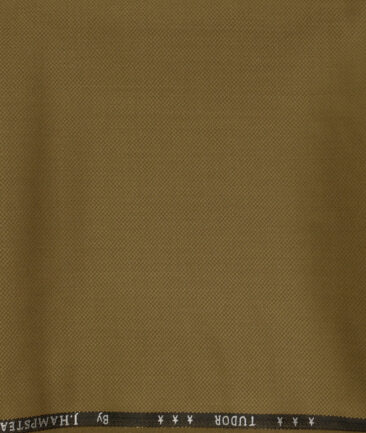 J.Hampstead Men's Wool Structured Super 100's1.30 Meter Unstitched Trouser Fabric (Khakhi)