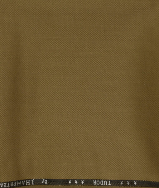 J.Hampstead Men's Wool Structured Super 100's1.30 Meter Unstitched Trouser Fabric (Khakhi)