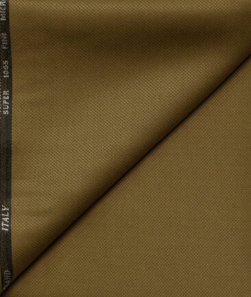 J.Hampstead Men's Wool Structured Super 100's1.30 Meter Unstitched Trouser Fabric (Khakhi)