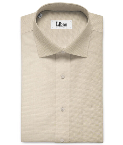Raymond Men's Premium Cotton Structured Unstitched Shirting Fabric (Beige)