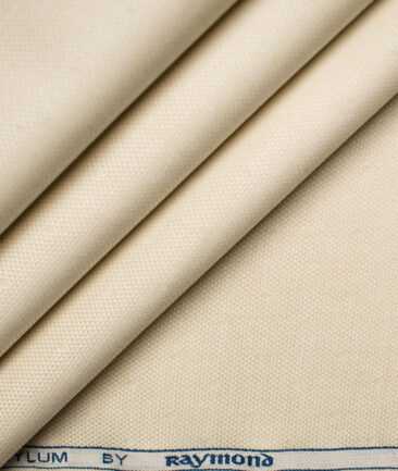 Raymond Men's Premium Cotton Structured Unstitched Shirting Fabric (Beige)