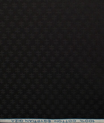 Raymond Men's Giza Cotton Self Design Unstitched Shirting Fabric (Black)