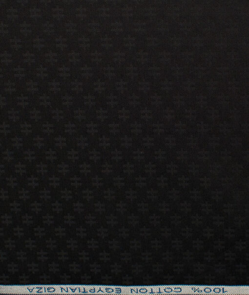 Raymond Men's Giza Cotton Self Design Unstitched Shirting Fabric (Black)