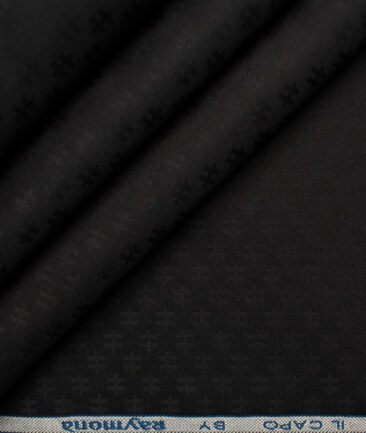 Raymond Men's Giza Cotton Self Design Unstitched Shirting Fabric (Black)