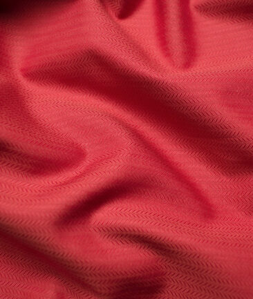 Raymond Men's Giza Cotton Striped Unstitched Shirting Fabric (Red)