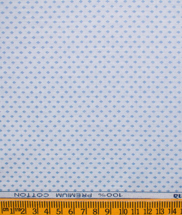 Raymond Men's Premium Cotton Self Design Unstitched Shirting Fabric (Sky Blue)