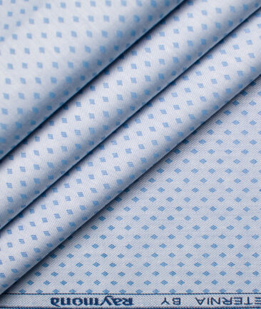 Raymond Men's Premium Cotton Self Design Unstitched Shirting Fabric (Sky Blue)