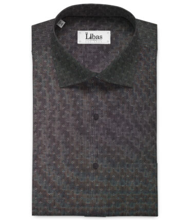 Raymond Men's Premium Cotton Self Design Unstitched Shirting Fabric (Dark Grey)