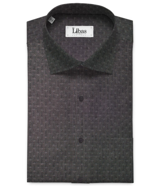 Raymond Men's Premium Cotton Self Design Unstitched Shirting Fabric (Dark Grey)