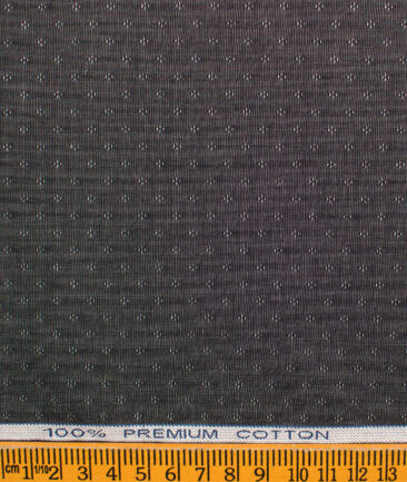 Raymond Men's Premium Cotton Self Design Unstitched Shirting Fabric (Dark Grey)