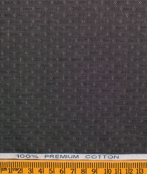 Raymond Men's Premium Cotton Self Design Unstitched Shirting Fabric (Dark Grey)