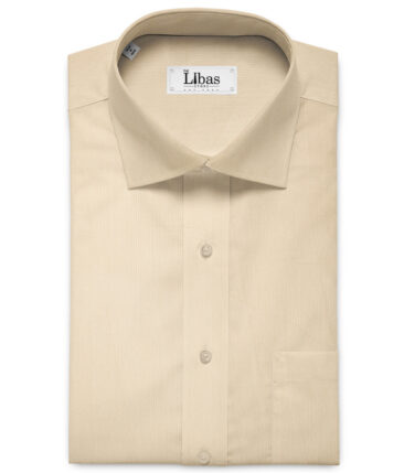 Raymond Men's Premium Cotton Striped Unstitched Shirting Fabric (Beige)