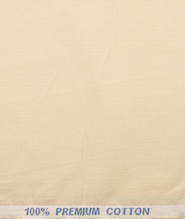 Raymond Men's Premium Cotton Striped Unstitched Shirting Fabric (Beige)