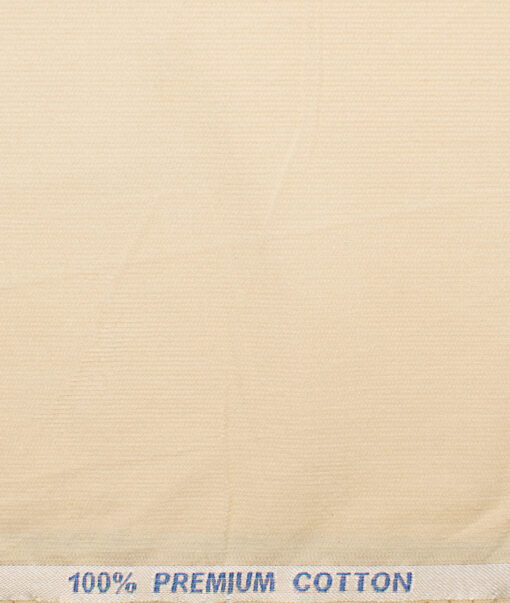 Raymond Men's Premium Cotton Striped Unstitched Shirting Fabric (Beige)