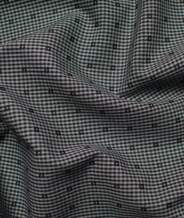 Raymond Men's Premium Cotton Checks Unstitched Shirting Fabric (Grey)