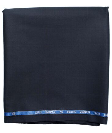 Cadini Men's  Wool Checks Super 100's 1.30 Meter Unstitched Trouser Fabric (Dark Blue)