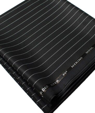 Cadini Men's  Wool Checks Super 90's 1.30 Meter Unstitched Trouser Fabric (Black)