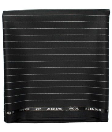 Cadini Men's  Wool Checks Super 90's 1.30 Meter Unstitched Trouser Fabric (Black)