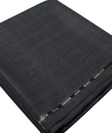 Cadini Men's  Wool Checks Super 100's 1.30 Meter Unstitched Trouser Fabric (Dark Grey)