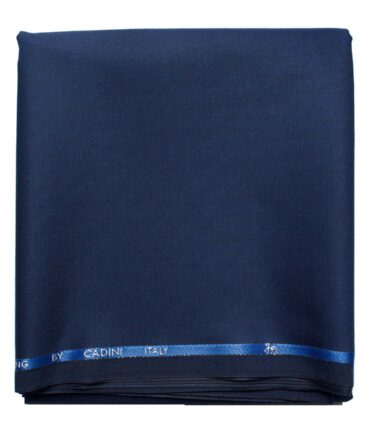 Cadini Men's  Wool Solids Super 90's 1.30 Meter Unstitched Trouser Fabric (Royal Blue)
