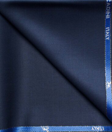 Cadini Men's  Wool Solids Super 90's 1.30 Meter Unstitched Trouser Fabric (Dark Blue)