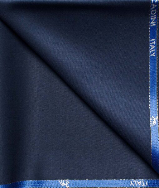 Cadini Men's  Wool Solids Super 90's 1.30 Meter Unstitched Trouser Fabric (Dark Blue)